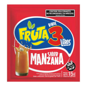 Jugo En Polvo Manzana Fruta 3  – Caja X 18 U