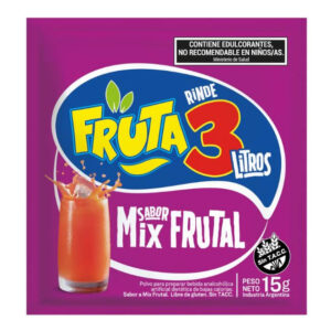 Jugo En Polvo Mix De Frutas Fruta 3  – Caja X 18 U