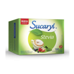 Endulzante Sucaryl Stevia-Caja x 100 sobres-Pack x 6 cajas
